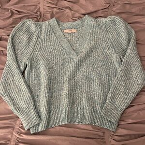 LOFT Women’s V-Neck Puff Shoulder Sweater